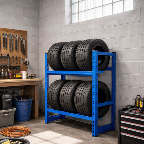 Tyre Rack for 4-6 Tyres, Adjustable Steel Frame 1