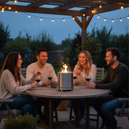 Smokeless Stainless Steel Tabletop Fire Pit Ø22.5 cm 1