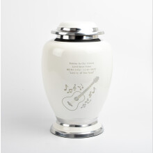 Cremation Urn for Adult Ashes Tribute White Guitar