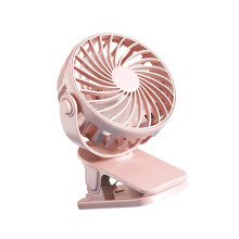 Quiet Table Fan With Clip Base and Night Light 3 Speeds-Pink