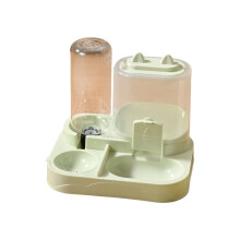 Cats Dog Feeder And Water Dispenser System Plastic Dish-Green