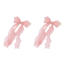 2Pcs Curtain Tieback Sweet Bows Window Curtain Bind-pink