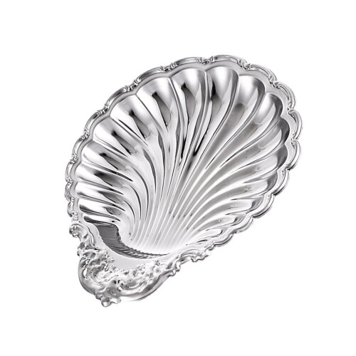Salatschüssel mit Muschelschale aus Edelstahl,