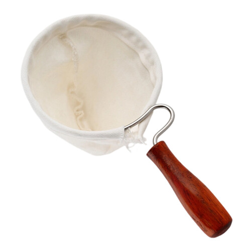 Coffee Sock Strainer with Wooden Handle Washable Flannel-small