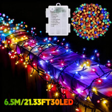 (【Multi Color】, 6.5M) 1pc Indoor Decoration Atmosphere LED Light String, Color/Red Green/Red White