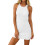 Womens Ribbed Scoop Neck Sleeveless Tank Dresses Basic-White L 1