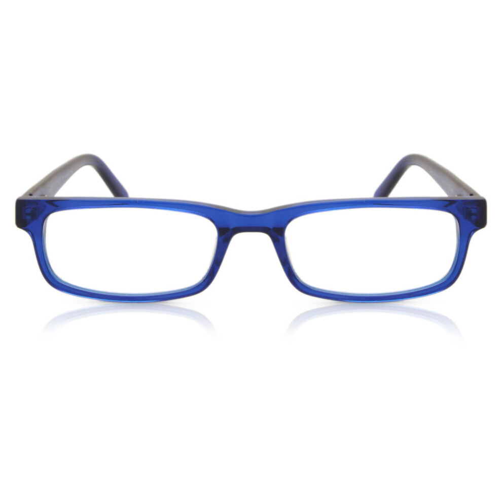 Smartbuy Collection (+3.50) Full Rim Rectangle Blue Smartbuy Readers M0385 005 Men Eyeglasses