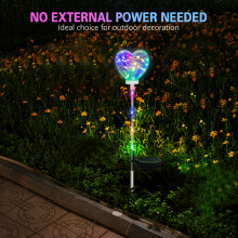 AMILL Solar Heart-Shaped LED Ground Lights with 12-Hour Long Battery Life, Toggle Control, Semi-Flush Mount, Plastic Material, Detachable Fixture