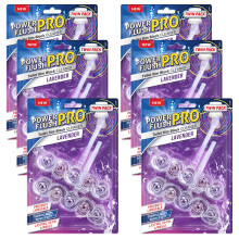 (Lavender) 6 Pack Power Toilet Rim Block Cleaner (Twin Pack), Clear Water Toilet Rim Block with Anti-Limescale, Cleaning Foam,
