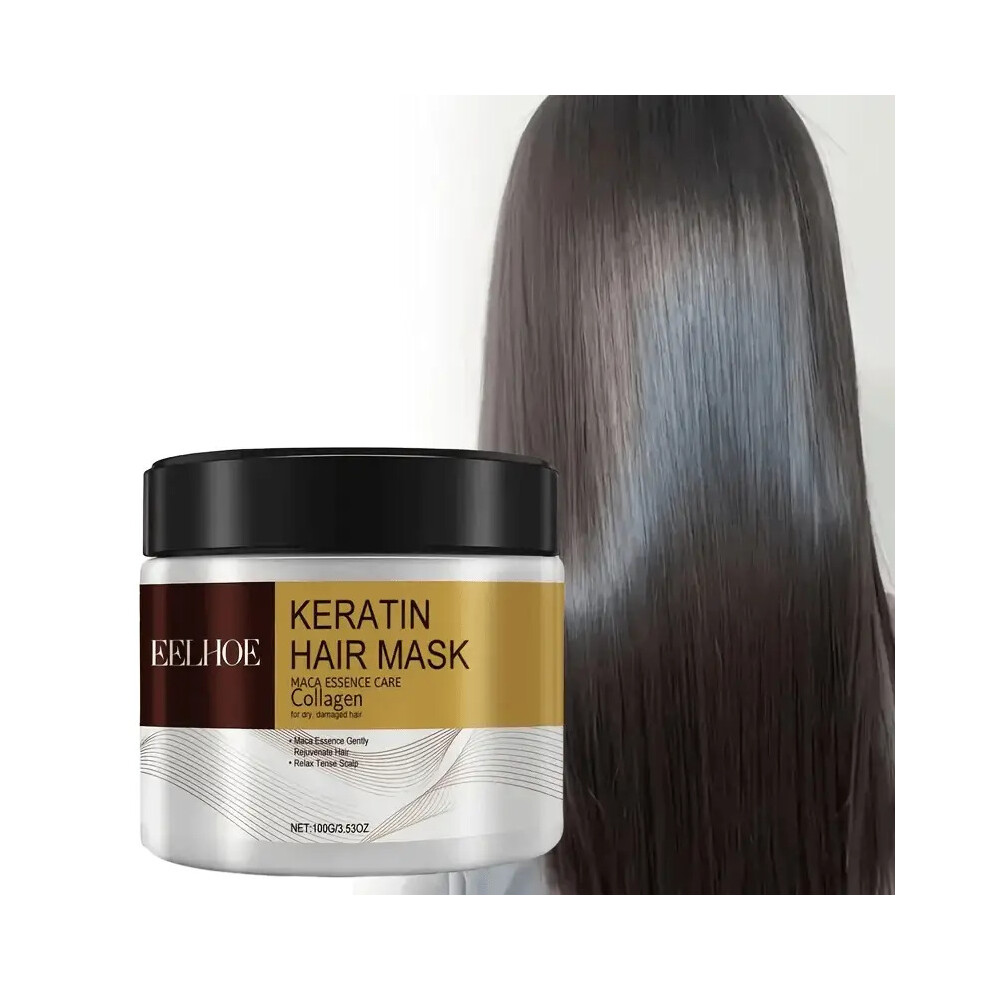 Bghone 1Pc Keratin Hair Mask - Contains Coconut Oil, Collagen, And Argan Oil, Deeply Moisturizing And Smoothing