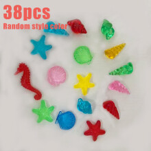 38pcs Ocean Animal Toy Gems, Pool Toy Diamonds, Acrylic Material, Pirate Treasure Hunt Marine Life Crystal Stone Chest