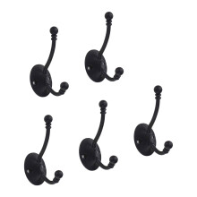 5 Piece Heavy Duty Zinc Hooks Corrosion Resistant Hook-Black