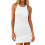Womens Ribbed Scoop Neck Sleeveless Tank Dresses Basic-White L 4