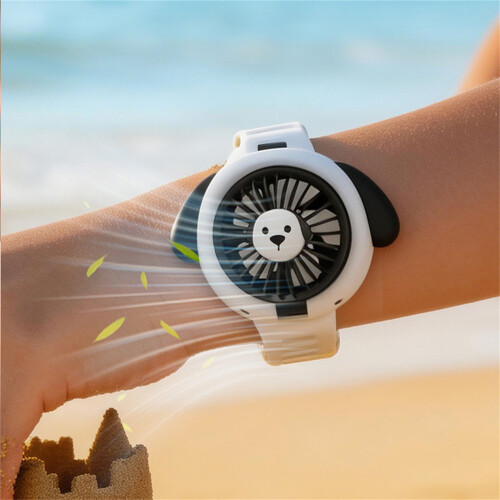 Portable Plastic Wristband Fan with Adjustable Breezeing-White 2