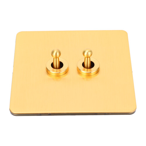 Interrupteur à bascule SS doré imitation 86x86mm AC250V