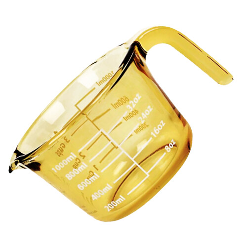 Robuster Messbecher aus Glas mit rutschfester Basis für-1000 ml