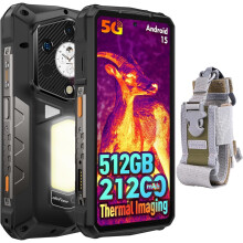 (Black) Ulefone Armor 29 Pro Thermal, 5G AI Rugged Phone, 32GB 512GB, 6.67" AMLOED Dual Screen, ThermoVue T2 Thermal, 21200mAh Battery,Black
