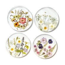 4 bunte Blumenmuster-Untersetzer mit rutschfester Unterseite,