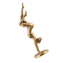 Elegant Headstand Pose Woman Statue Zinc Alloy Handmade