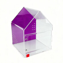 Acryl-Eidechsenbox mit Futteröffnung, Magnetverschluss,-Lila