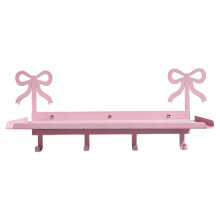 Fashionable Pink Bowknot Key Rack Iron Construction Durable Home
