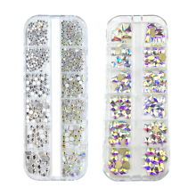 Cristaux pour ongles de formes variées à dos plat, effet éblouissant et charmant, gemmes en verre pour loisirs créatifs offrant une brillance et