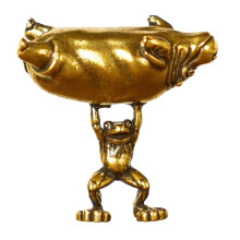 Grappige Kikkers Opgeheven Hippo Metalen Miniatuur Beeldje