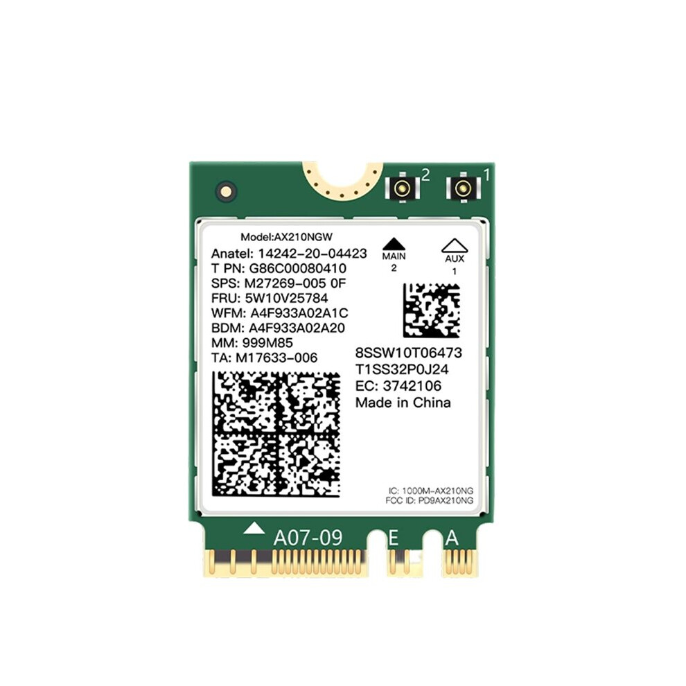 Wifi6e M.2 Network Card Bt5.3 Tri Band 5Ghz/6G/2.4G 5374Mbps 802.11Ax Wireless Ngff Network Wifi Card For Pc Laptop 4713344583219