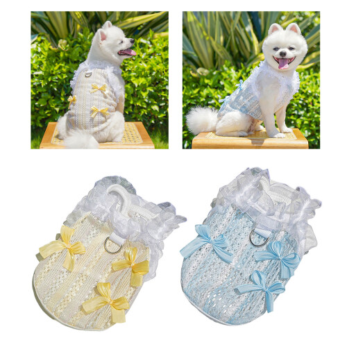 Gilet à lacets élégant pour animaux de compagnie,-Bleu M 2
