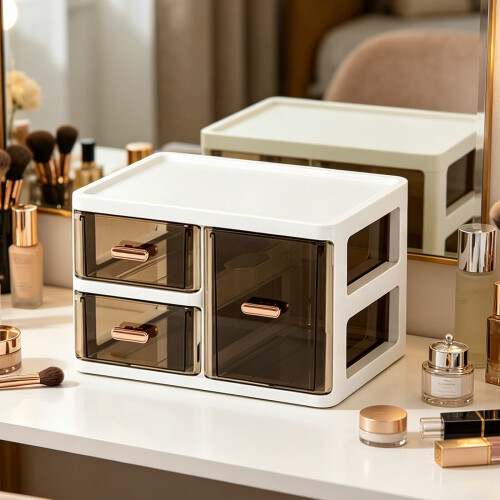 Plastic Desktop Storage Unit With Visible Compartments And-2 1