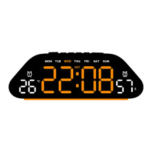 Digital Alarm Clock for Bedroom Desk Clock-Black shell oran