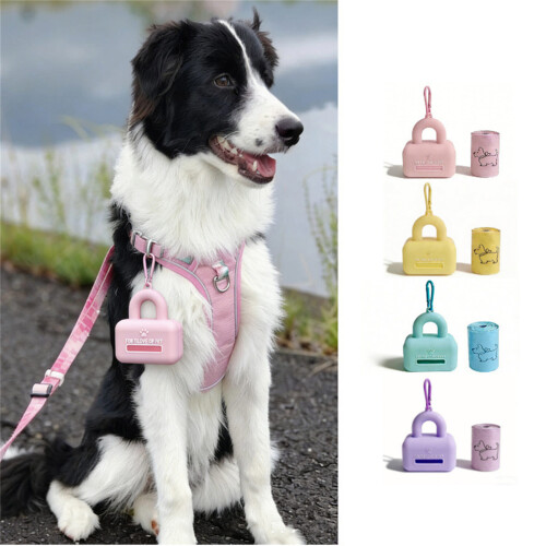 Support de sacs à déchets pour chiens, distributeur de-Jaune 2