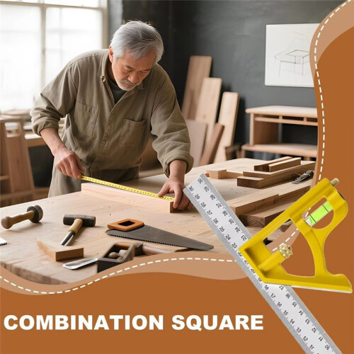 Combination Square Carpenter Combination Square Set Multifunctional Woodworking Carpentry Tool for Home Improvement Door 2