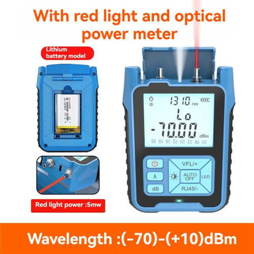 Optical Power Meter Optical Fiber Tester Visual Fault Locator Network Cable Test with 5mw Red Light 1