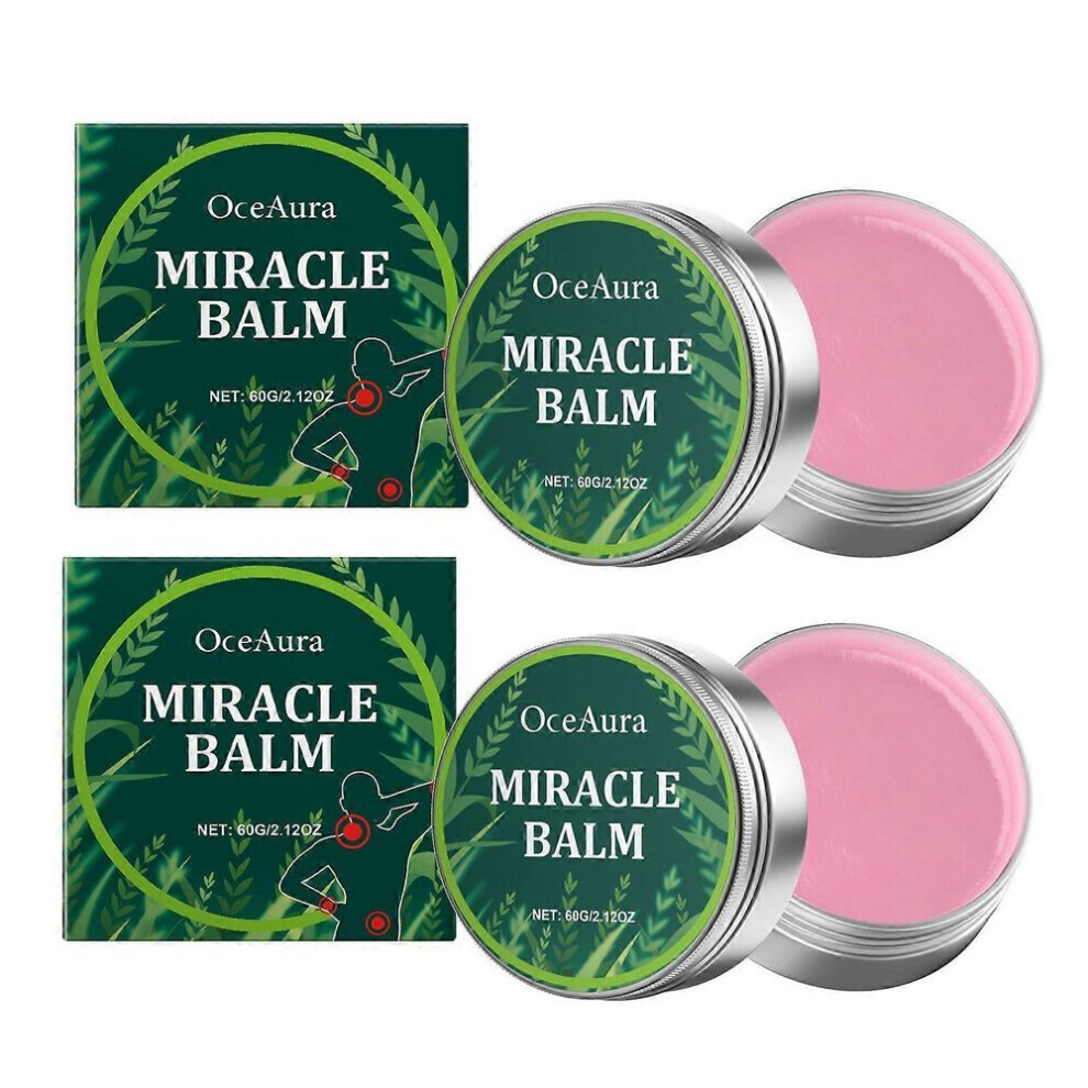 2pcs 60g Miracle Balm, Herbal Soothing Joint Cream For Back, Hands & Feet, Knee & Muscle Pain Relief