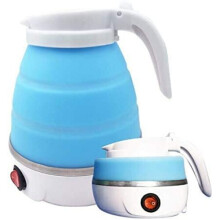 Foldable Electric Travel Kettle,0.6 Litre Squash Collapsible Electric Kettle Small Collapsible Dual Voltage Water Kettle - Portable Low Folding Kettle
