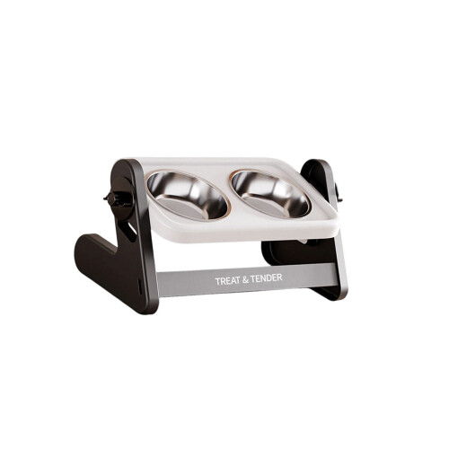 Ergonomic Dog Bowl Stand With Multiple Height And Easy-Gray 2