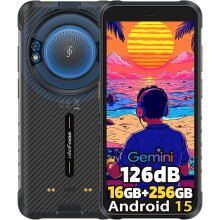 (Black) Ulefone RugKing Android 15 Rugged Smartphone, 9600mAh Battery, 16GB 256GB 50MP Rear Camera 5.99" Tough Phone,Black