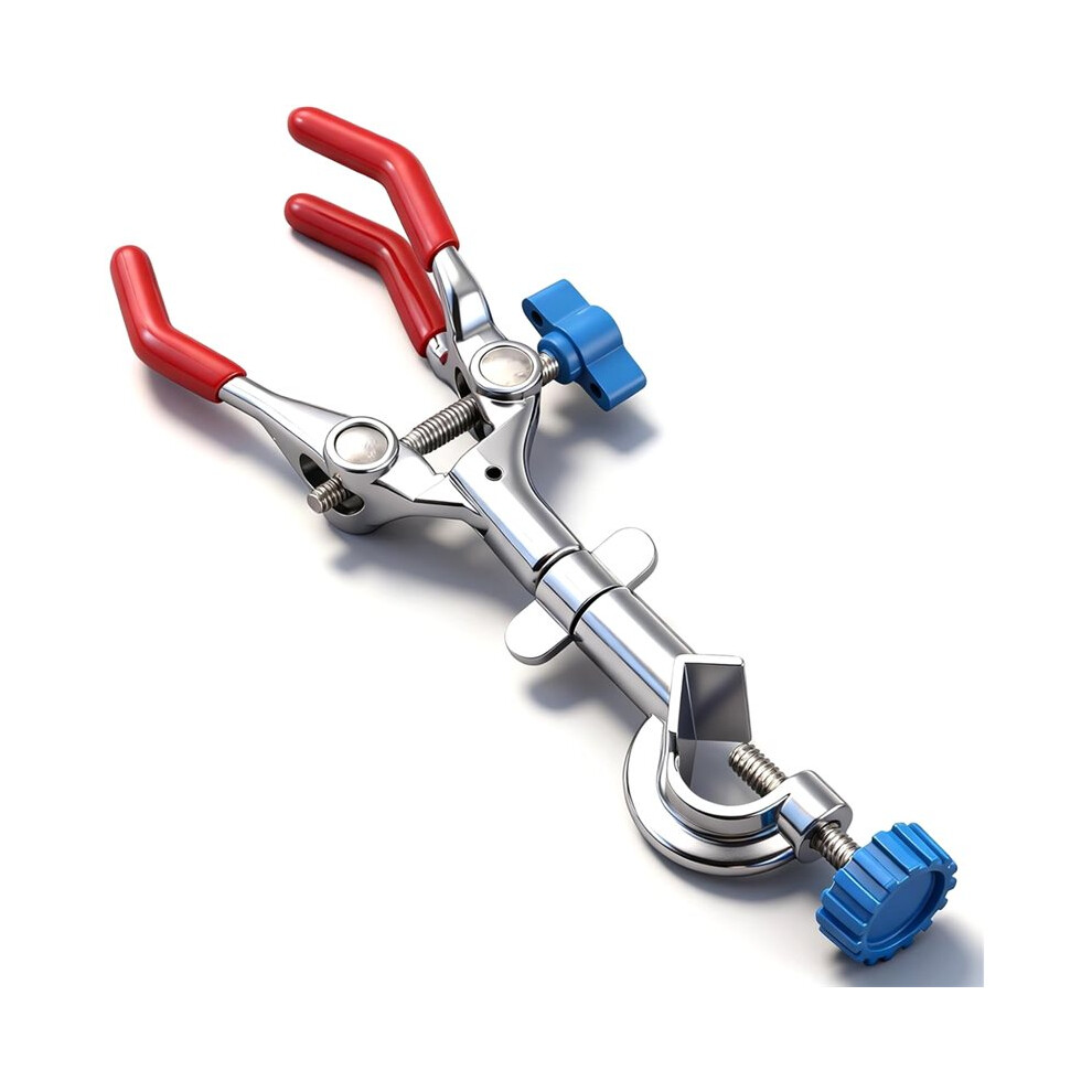 3 Prong Lab Clamp With Pvc Coated Clamp Holder For Laboratory Ring Stand Test Tube 6031498449051