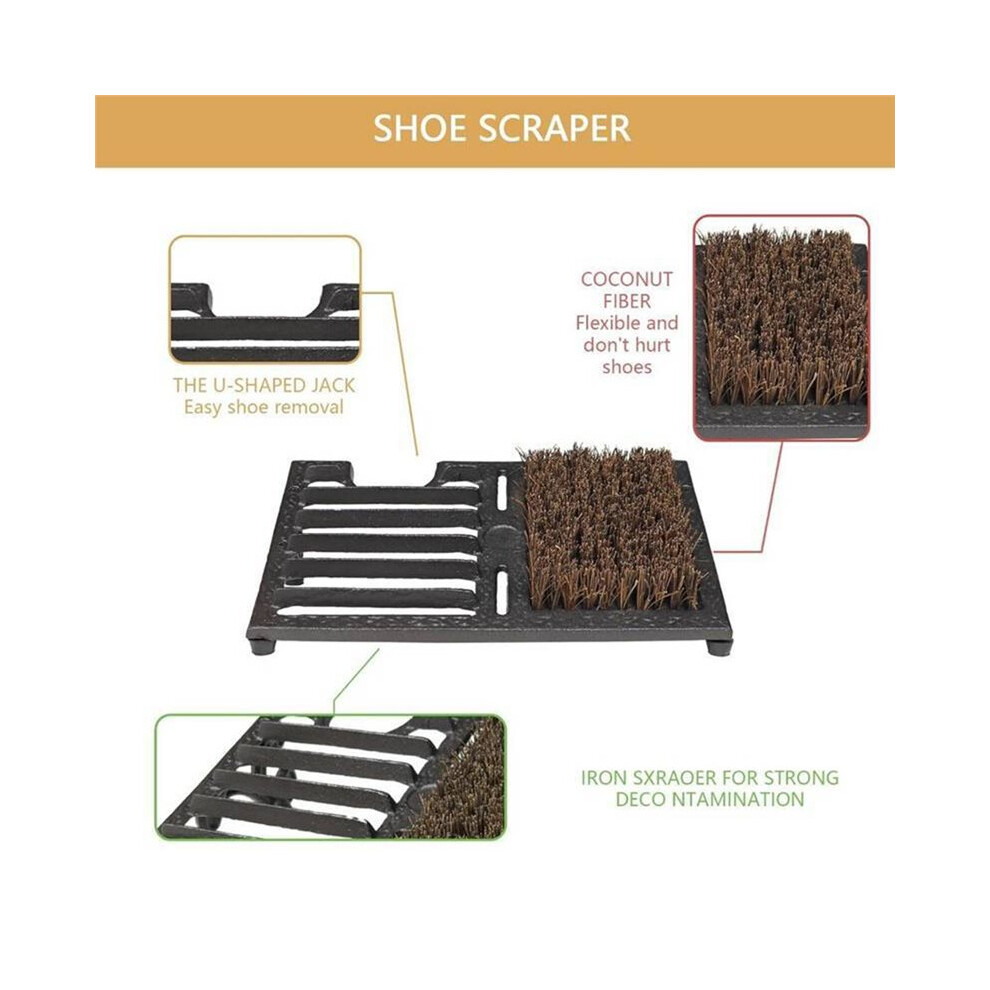 Heavy-Duty Cast Iron Boot Scraper & Brush - Shoe Scraper Vintage Outdoor Mud Cleaner 4713199132785
