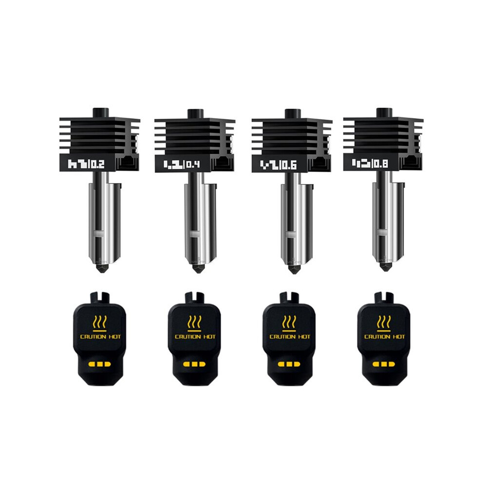 4Pack 0.2/0.4/0.6/0.8Mm Nozzle Hotend Kit For Bambu P2s/H2s/H2d/A1/A1 Combo Nozzle Print Hot End Kit 4712094680957