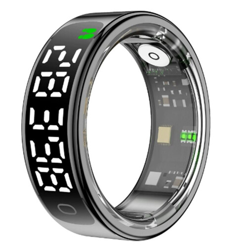 Smarter Ring mit Multifunktionsdisplay, Unisex-Ring mit Herzfrequenz-, Blutsauerstoff- und Schlafüberwachung für Android und IOS 12