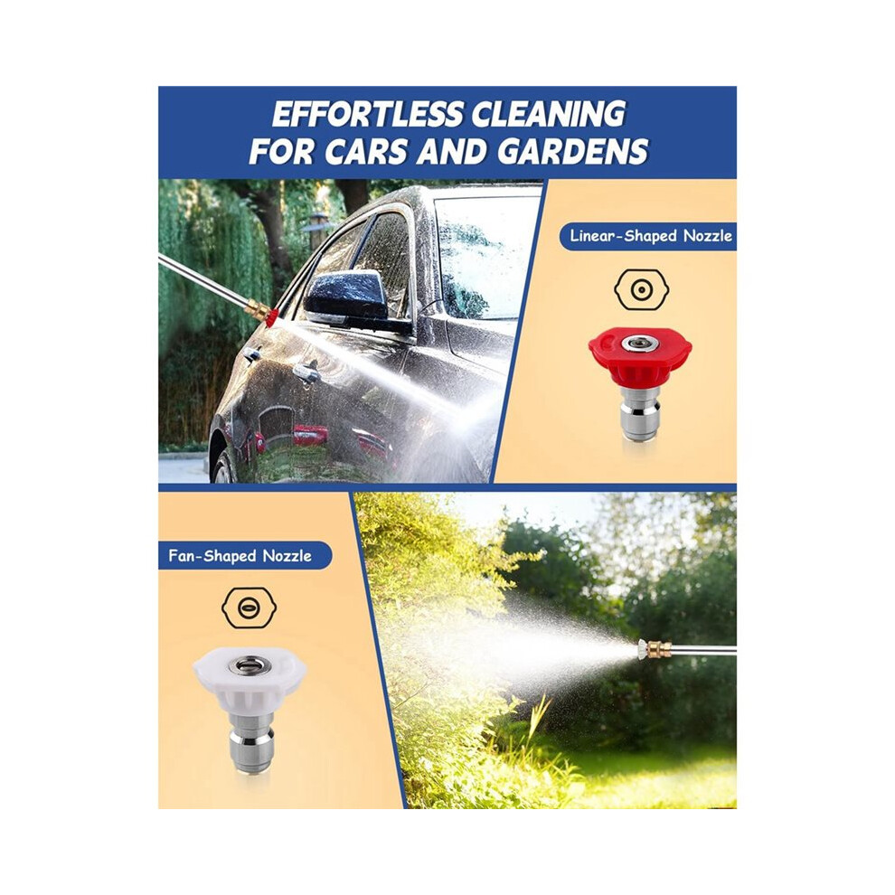Jet Nozzle Power Washer For Garden Hose, 2 High-Pressure Nozzles & Quick Connectors Jet Wand 6031501896988