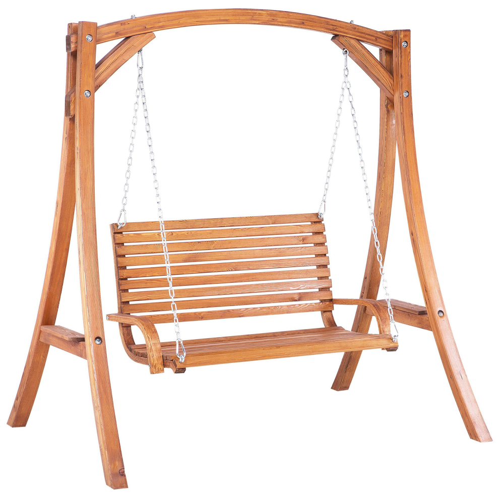 Patio Swing NOVARA Larch Wood Brown