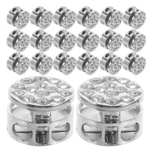 20Pcs Metal Spring Cord Locks Double Hole Toggle Stoppers for Clothes