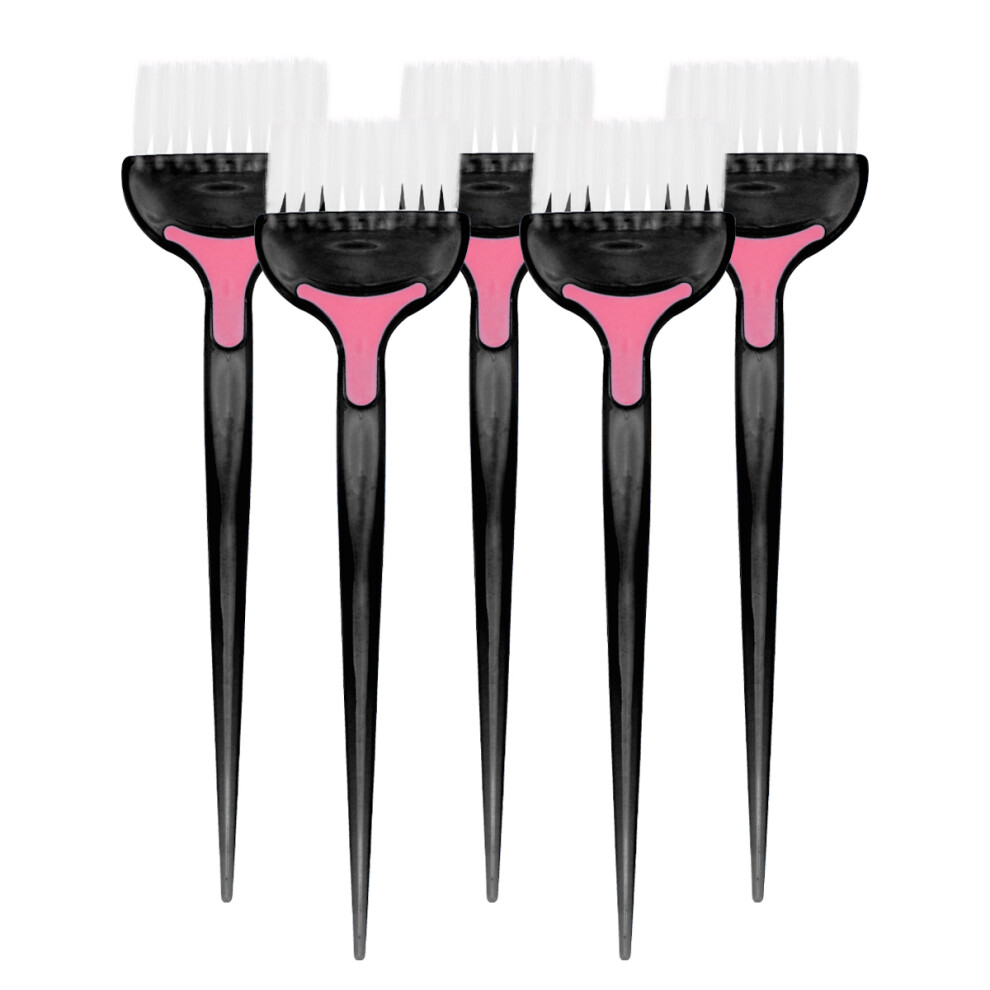 Aboofan 5 Pcs Hairdressing Brush Portable Dye Comb Coloring Brushes Pink