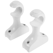 2Pcs White Wooden Curtain Rod Holders, Wall Or Ceiling Mount Brackets