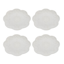 4Pcs White Ceramic Plates for Dessert Home Use Elegant Serving Set