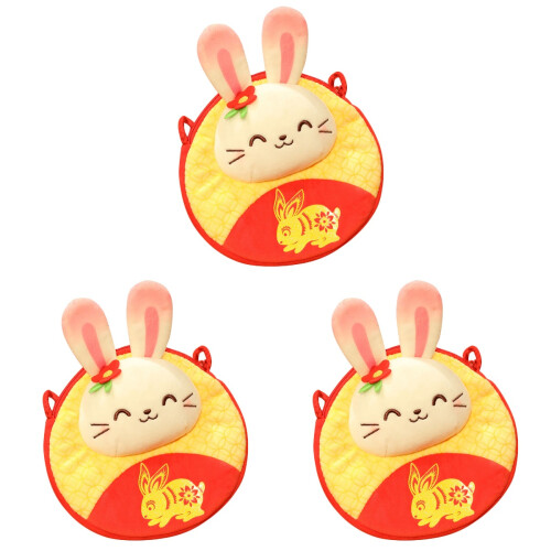3Pcs Multi Plush Rabbit Coin Wallet Bag Red Envelope Money Pouch