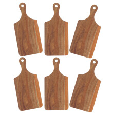 6Pcs Acacia Wooden Cutting and Serving Boards Heavy Duty Kitchen Tray